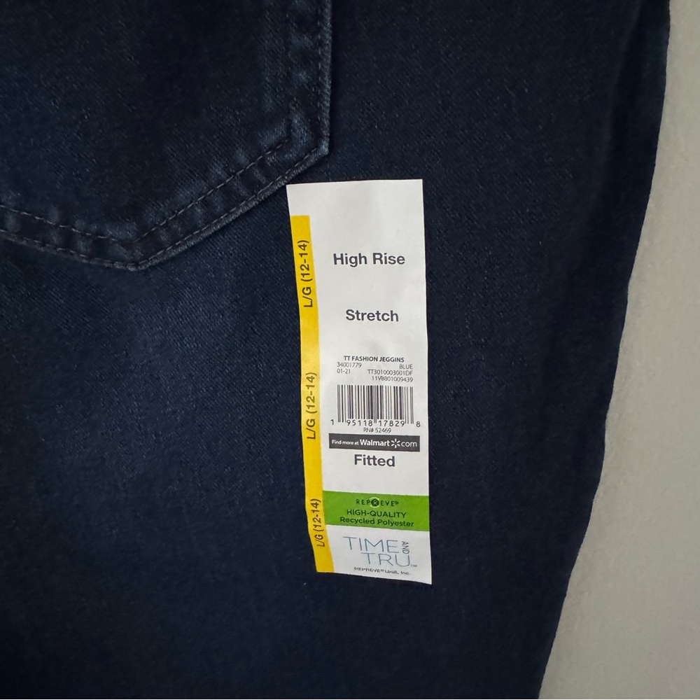 Time and Tru Dark Blue Jeggins Size L 12-14 - Picture 4 of 7